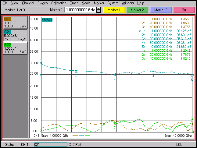 Ultra-Wideband amplifier 1~40GHz